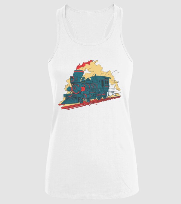 Trenuri model alb pe tricou