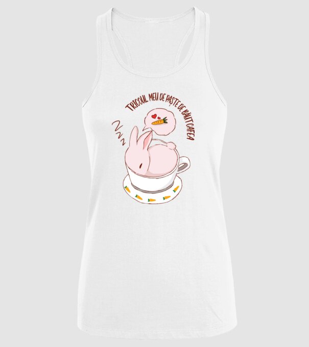 tricoul meu de Paște de băut cafea model alb pe tricou