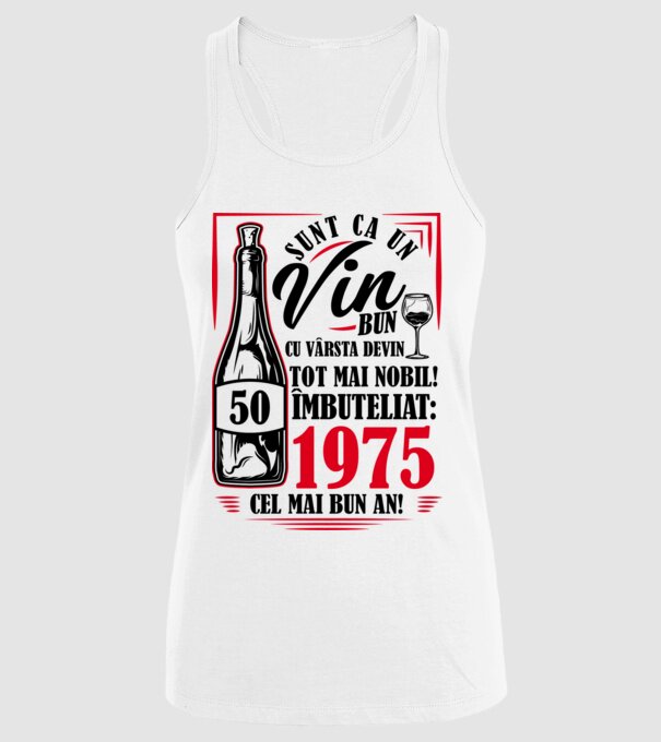 Un Vin Bun 1975 - Alb model alb pe tricou