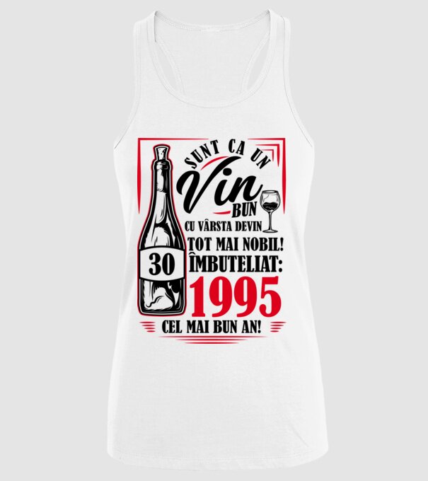 Un Vin Bun 1995 - Alb model alb pe tricou