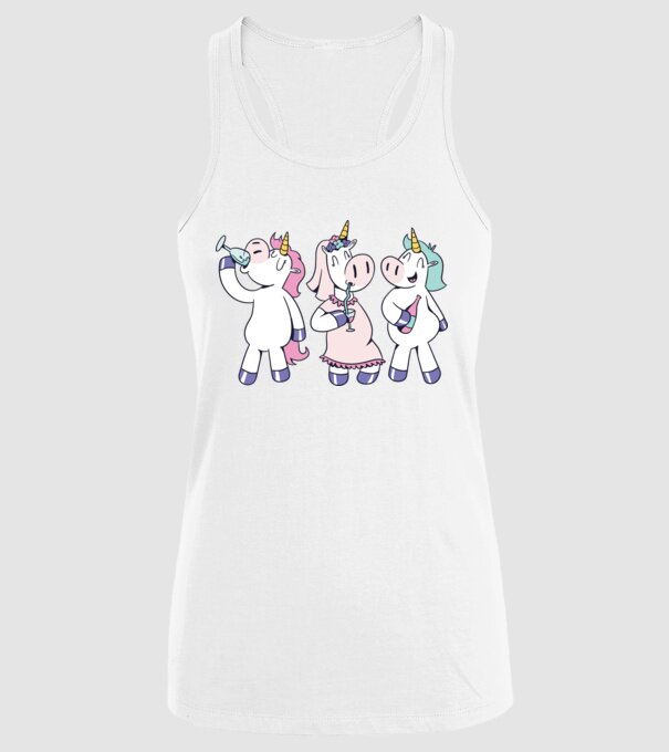 unicorn Bachelorette model alb pe tricou