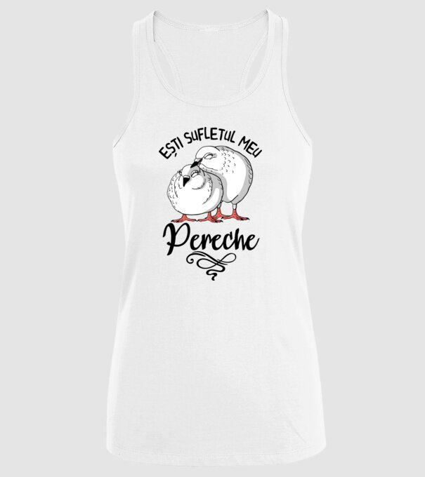 Valentine ești sufletul meu pereche model alb pe tricou