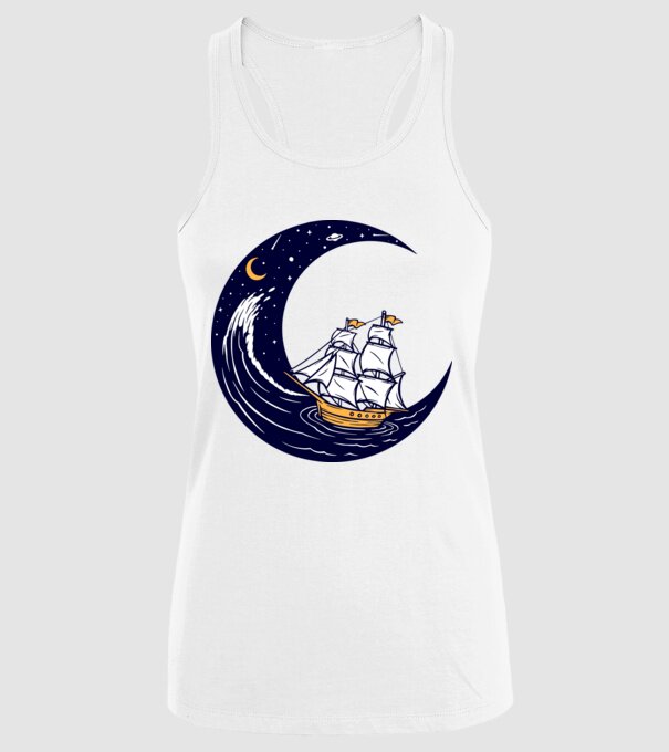 Vapoare model alb pe tricou