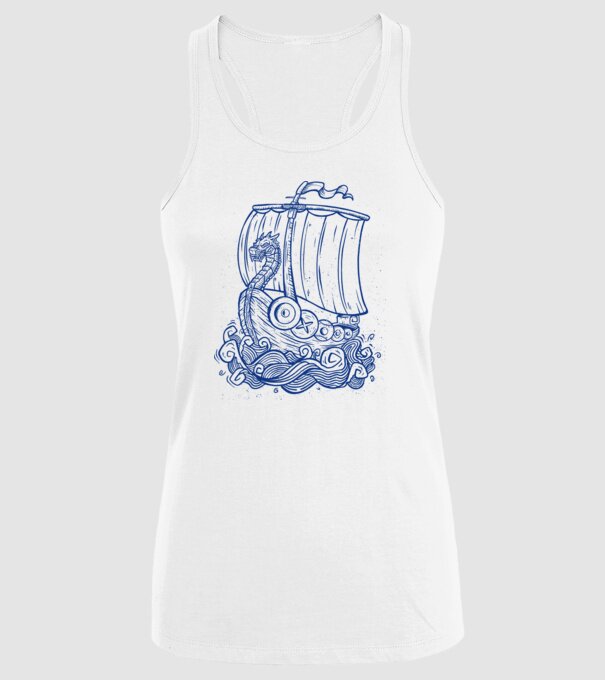 Vapoare model alb pe tricou