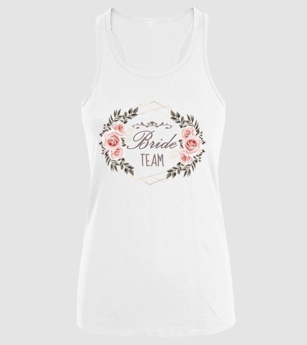 Vintage Bride team model alb pe tricou