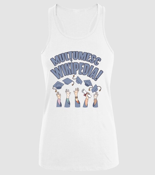 Wikipedia model alb pe tricou