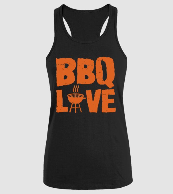 BBQ LOVE model negru pe tricou