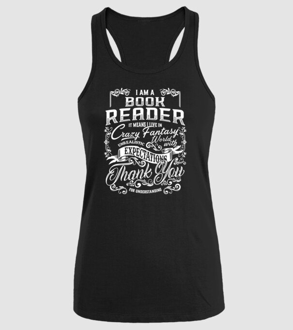 Book reader model negru pe tricou