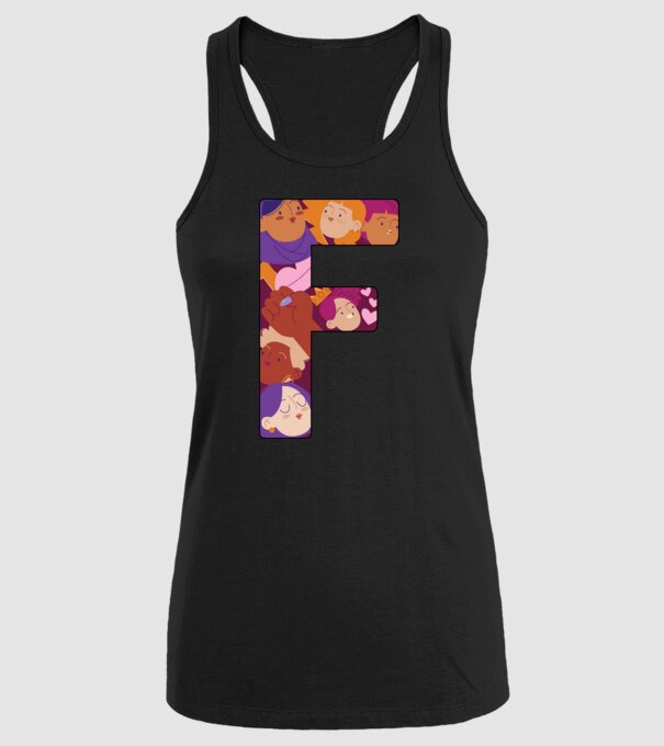 Feminism model negru pe tricou