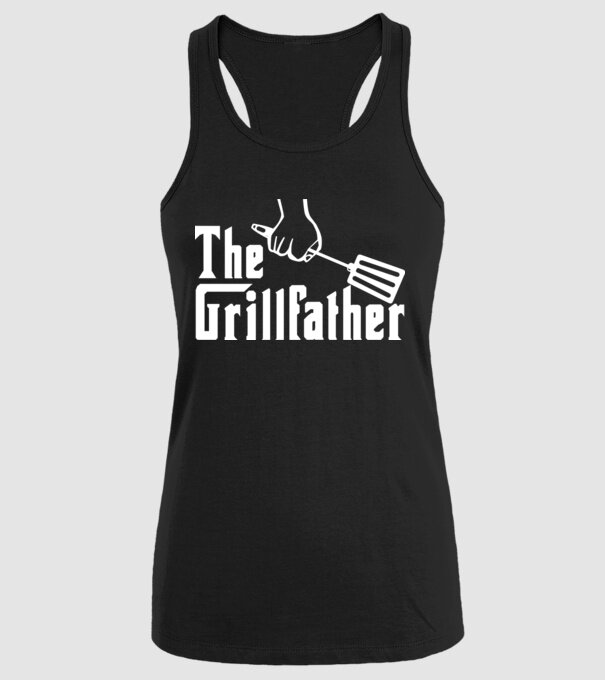 GrillFather model negru pe tricou