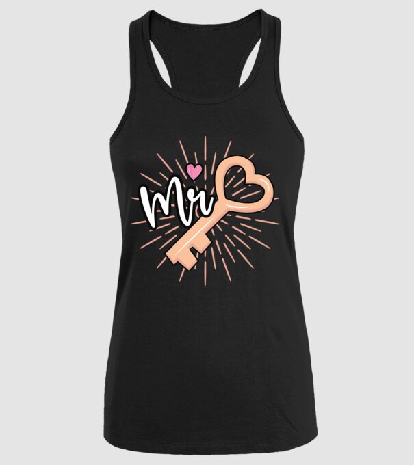 Mr key to the heart model negru pe tricou