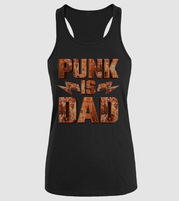 PUNK IS DAD model negru pe tricou