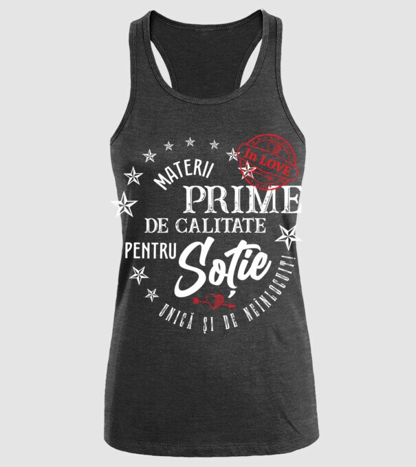 00_Materii prime de calitate pentru soție model negru pe tricou