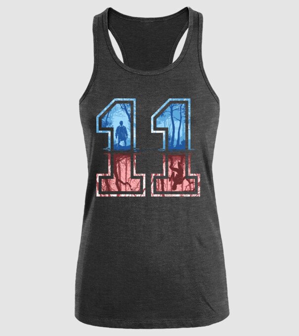 11 eleven stranger things model negru pe tricou