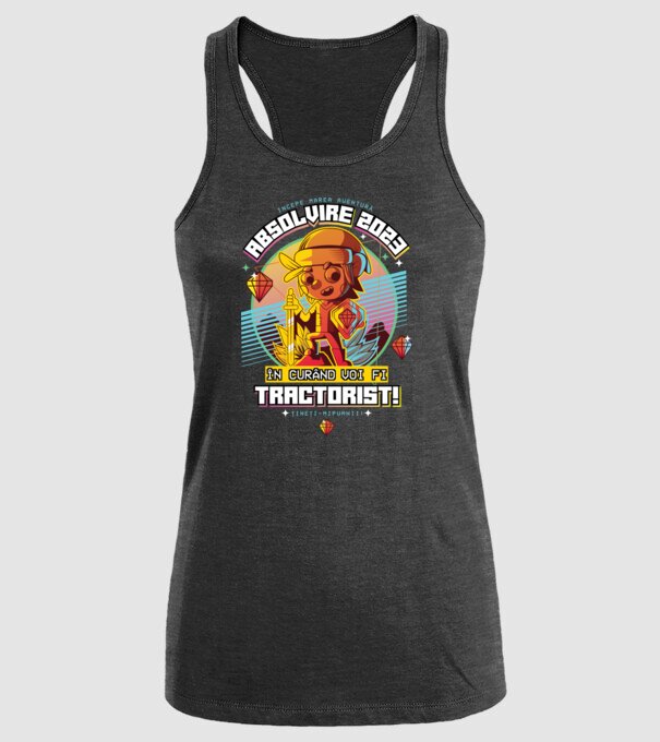 absolvire 2023 tractorist model negru pe tricou