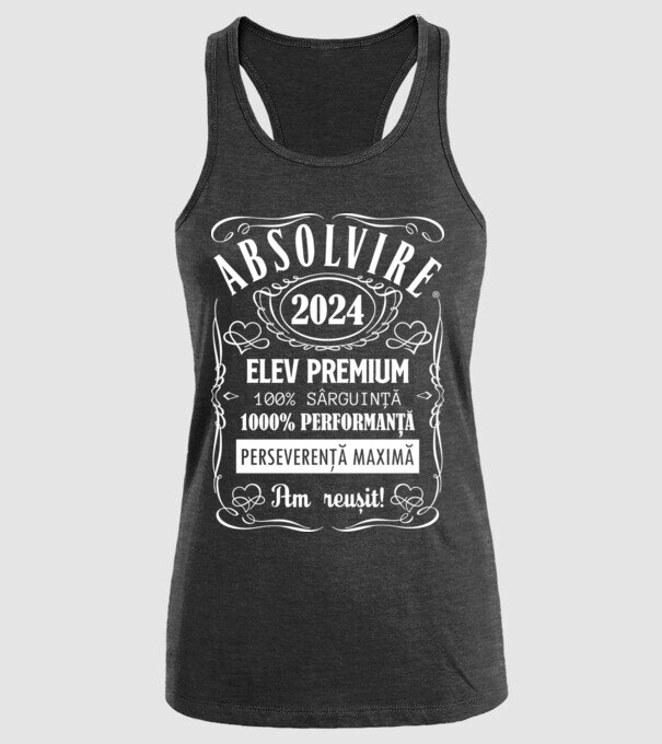 Absolvire Premium model negru pe tricou