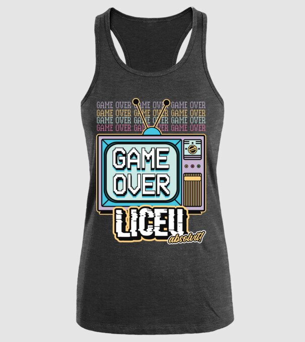Absolvire retro liceu model negru pe tricou