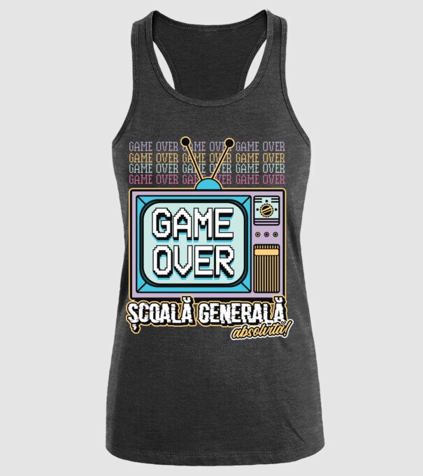 Absolvire retro școală generală model negru pe tricou