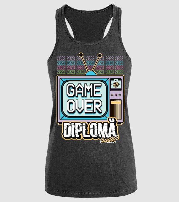 Absolvire retro diplomă model negru pe tricou