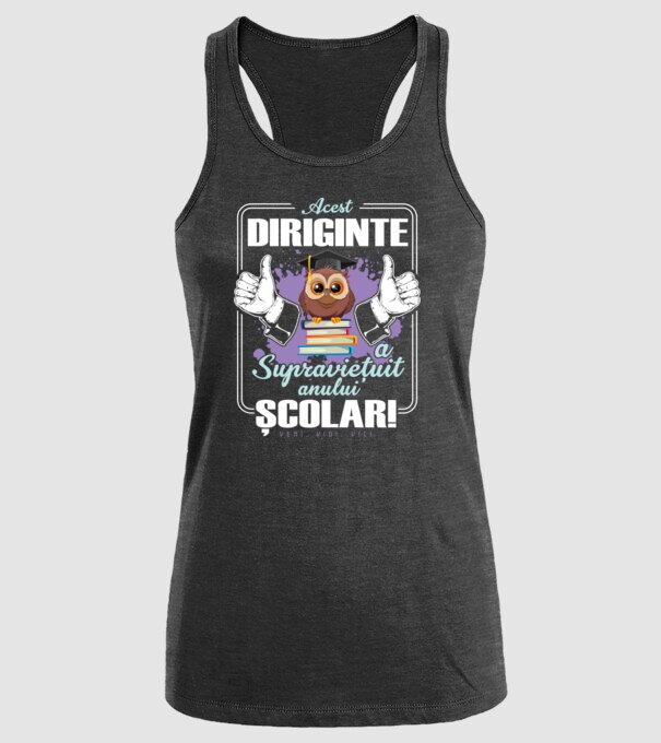 Acest diriginte a supraviețuit anului școlar! - veni, vidi, vici model negru pe tricou