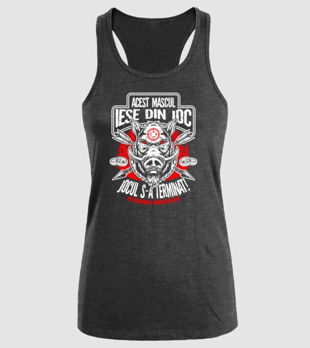 Acest mascul iese din joc - jocul s-a terminat - petrecerea burlacilor model negru pe tricou