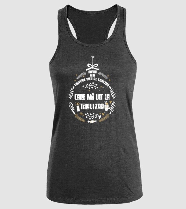 acesta este tricoul meu de Crăciun_care ma uit la televizor model negru pe tricou
