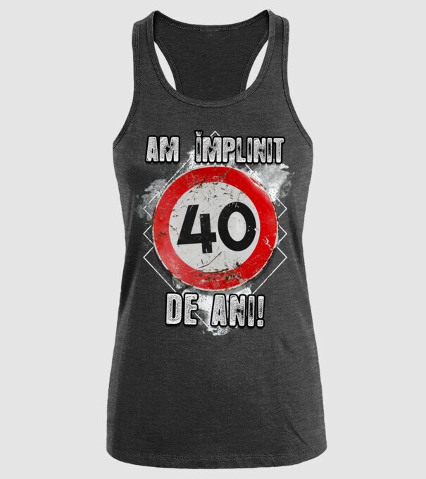 Am împlinit 40 de ani! model negru pe tricou