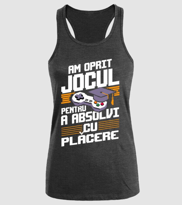 Am oprit jocul absolvent negru model negru pe tricou