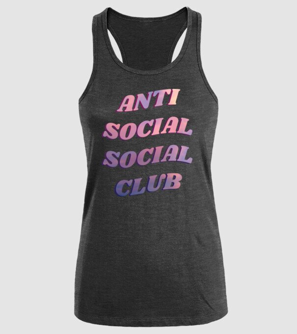 Anti social social club pink model negru pe tricou