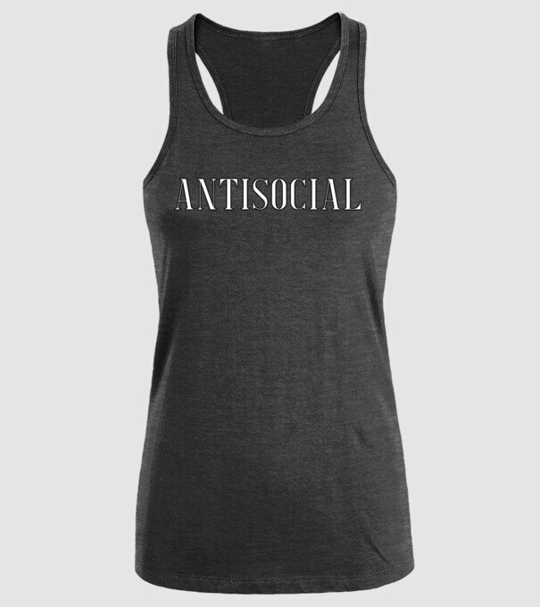 Antisocial model negru pe tricou