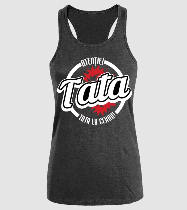 Atenție! Tata la ceaun! model negru pe tricou