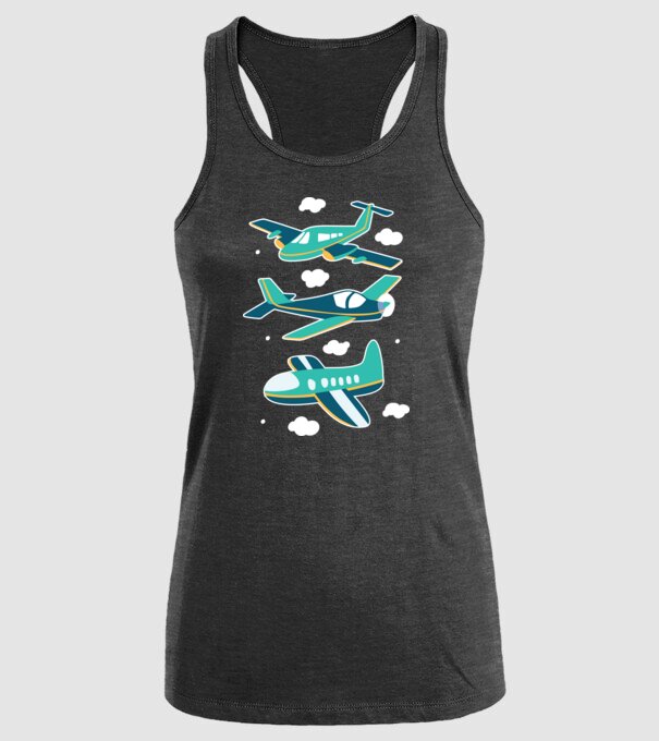 Avioane model negru pe tricou