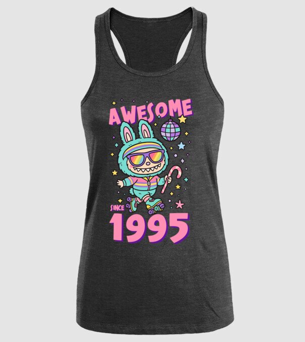 Awesome since 1995 - Labubu model negru pe tricou