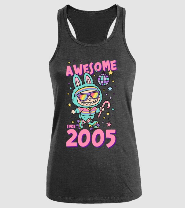 Awesome since 2005 - Labubu model negru pe tricou
