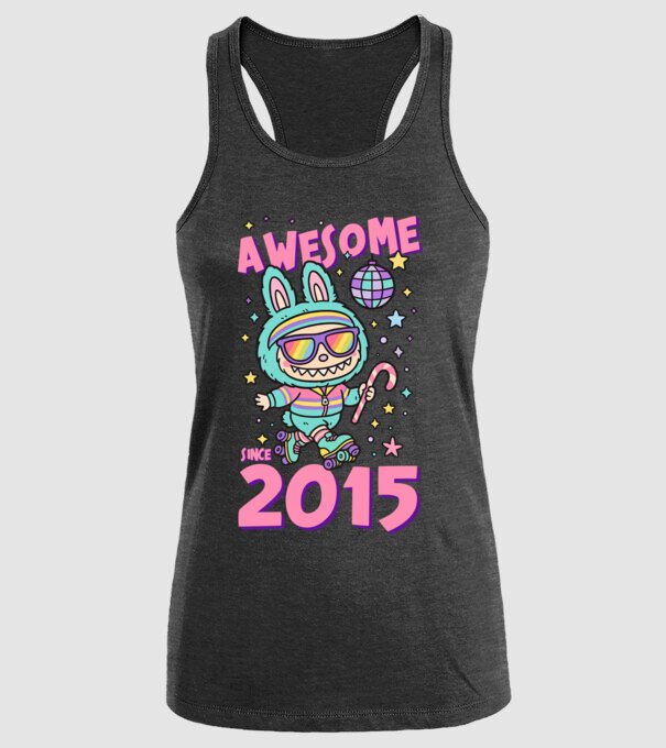 Awesome since 2015 - Labubu model negru pe tricou