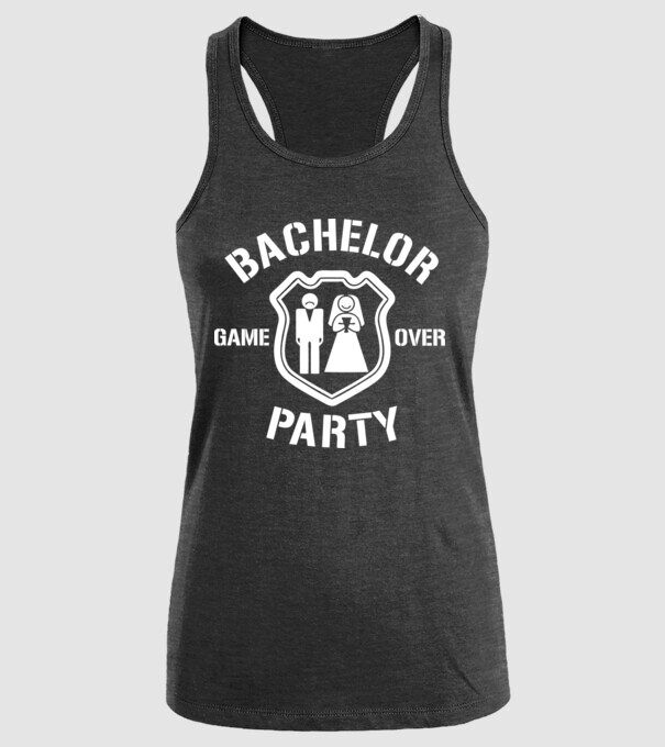 Bachelor Party Game Over model negru pe tricou