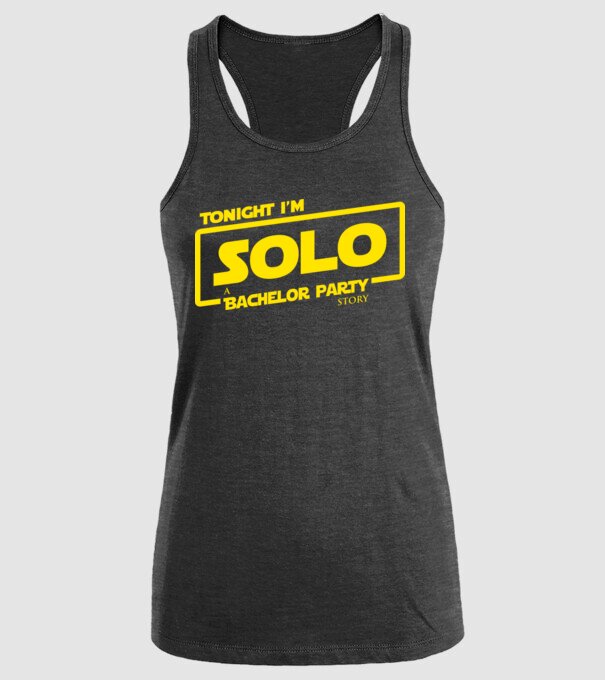 Bachelor Party Solo model negru pe tricou