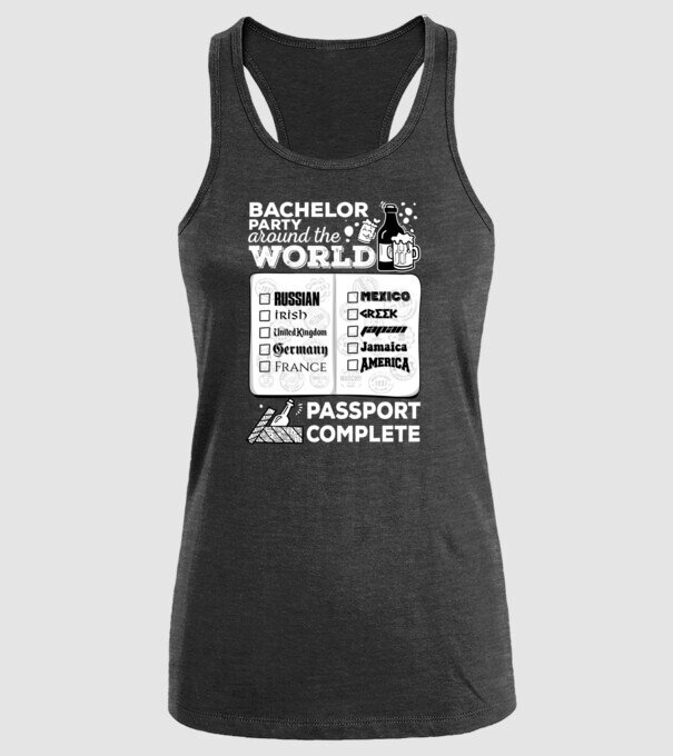 Bachelor Party World tour model negru pe tricou