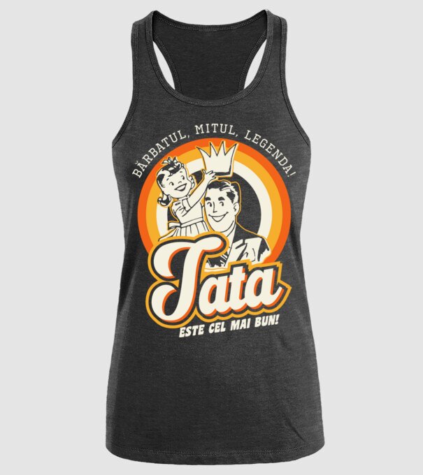 Bărbatul, mitul, legenda! Tata este cel mai bun! model negru pe tricou