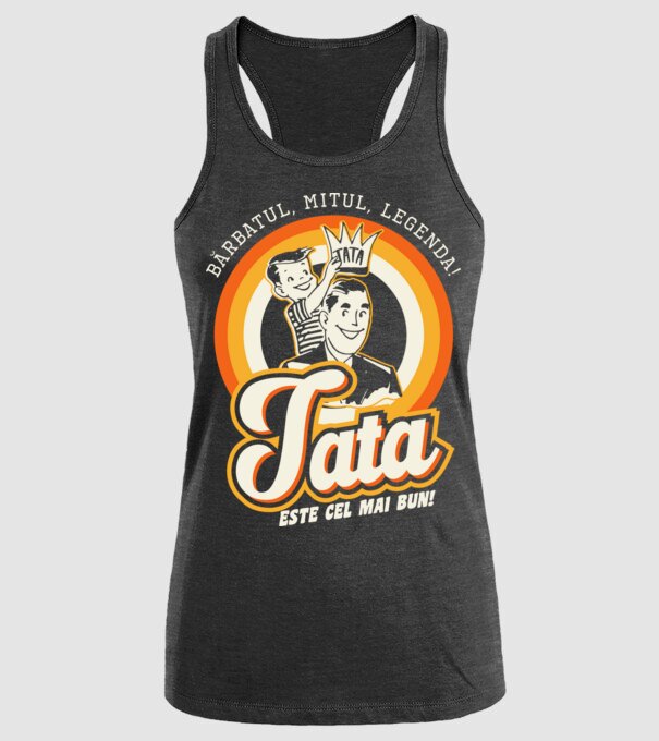 Bărbatul, mitul, legenda! Tata este cel mai bun! model negru pe tricou