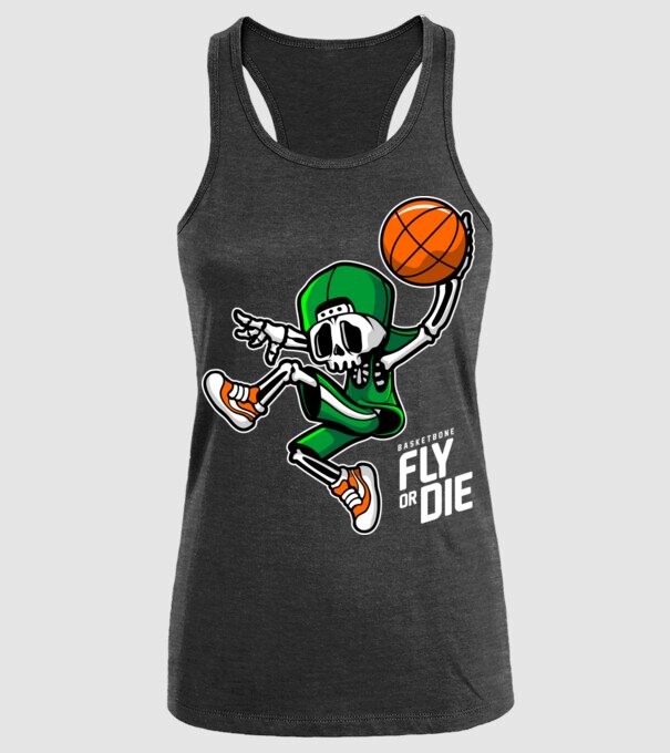 Basketbone model negru pe tricou
