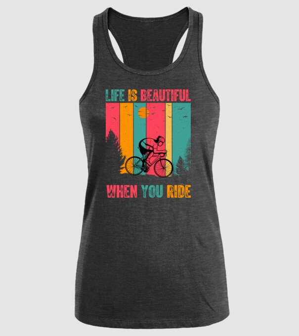 Beautiful ride model negru pe tricou