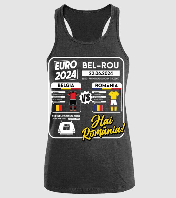 BEL-ROM euro 2024 calendar model negru pe tricou