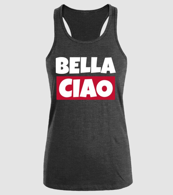 bella ciao logo model negru pe tricou