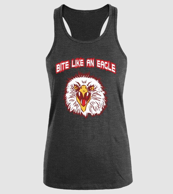 bite like an eagle cobra kai model negru pe tricou