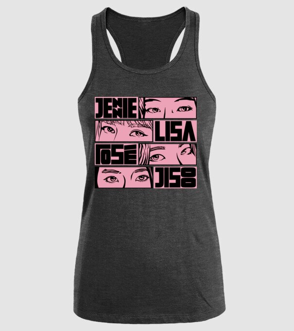 BlackPink manga model negru pe tricou