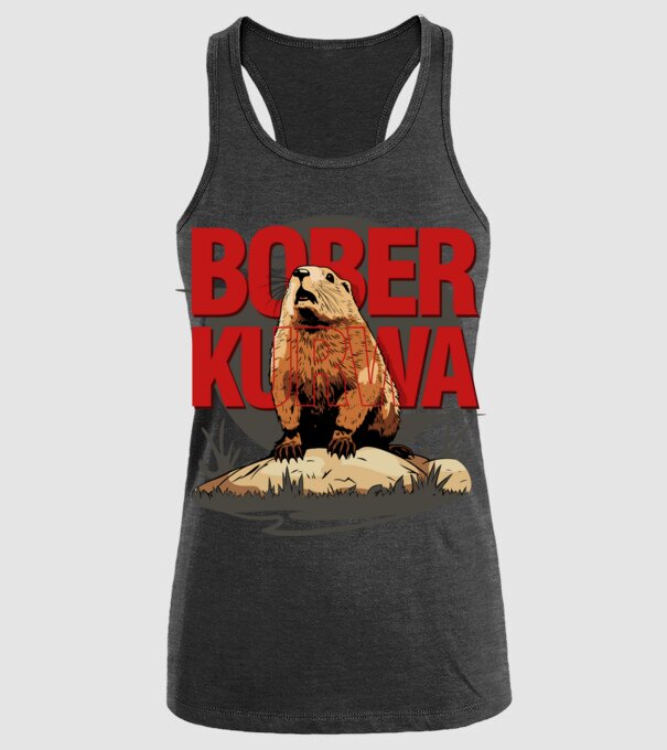 BOBER model negru pe tricou