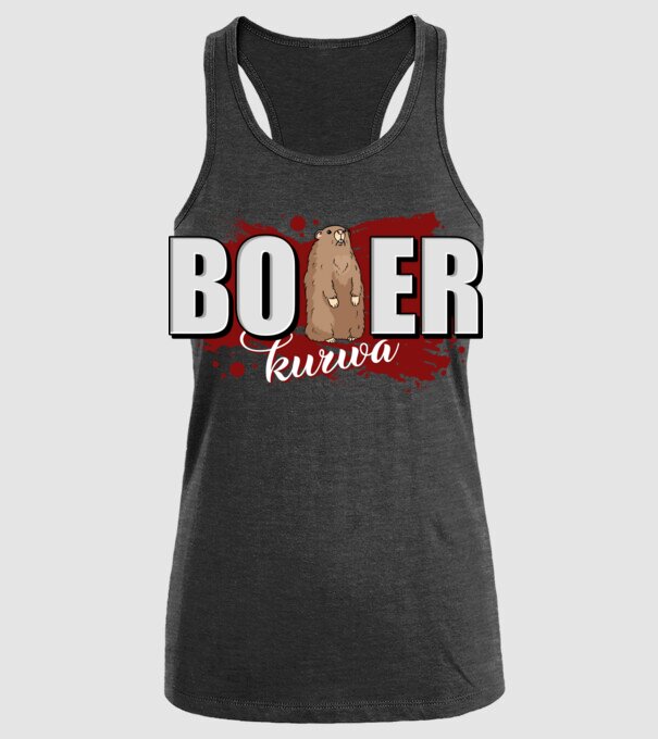 Bober Kurwa model negru pe tricou
