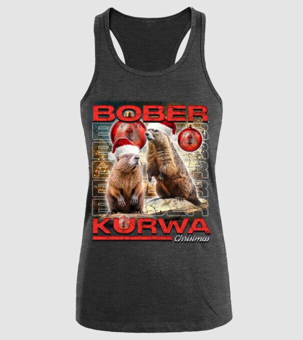 Bober kurwa christmas universe model negru pe tricou