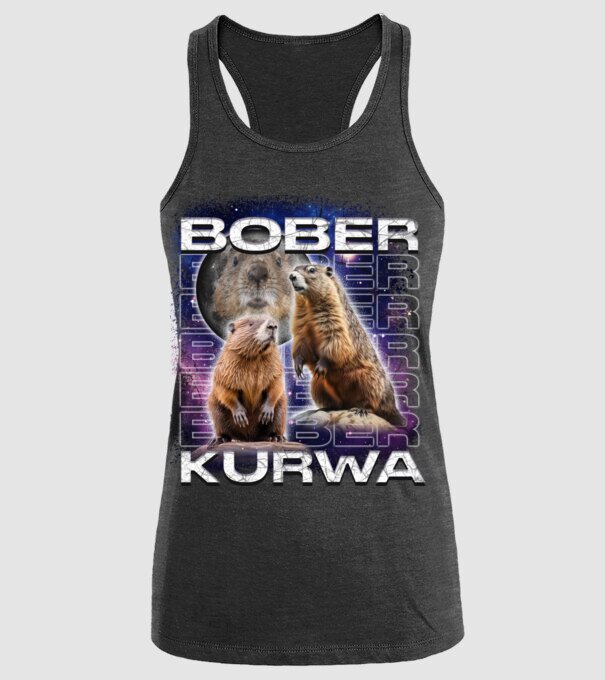 Bóber Kurwa universe model negru pe tricou